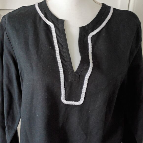 Brooks Brothers women's embroidered black Linen/Cotton tunic XL - Picture 6 of 10